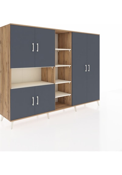 Hyperion Dolap 13 Raflı 6 Kapaklı 220x44x163 Çam-antrasit/aytaşı Çam-antrasit/aytaşı Hyperion Dolap 13 Raflı 6 Kapaklı 220x44x163 Çam-antrasit/aytaşı Çam-antrasit/aytaşı