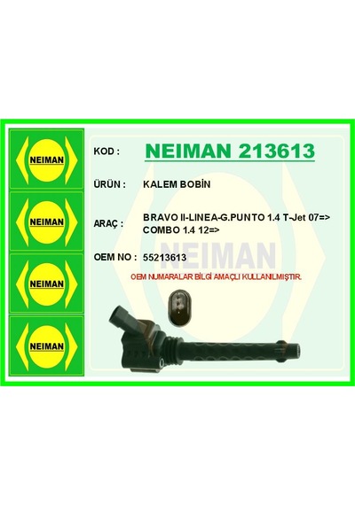 Bescher Ateşleme Bobini- Kalem Bobin Fıat Bravo Iı 07 14 Doblo 10 Lınea 09 G.punto 09 Egea 16 1.4 1.4 T-jet Neıman 213613 55213613 55209603 55224494