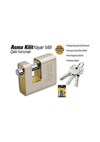 Çelik Korumalı Kayar Milli Asma Kilit, 70mm, Sgs1370
