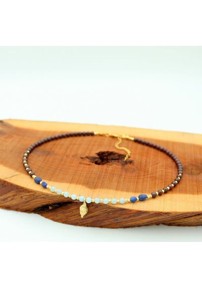 Sertifikalı Akuamarin-kyanit-garnet Lal -hematit Doğal Taş Altın Kaplama Kadın Kolye/ Deniz Kabuğu Mavi - Lacivert - Bordo - Gold - Altın Sertifikalı Akuamarin-kyanit-garnet Lal -hematit Doğal Taş Altın Kaplama Kadın Kolye/ Deniz Kabuğu Mavi - Lacivert - Bordo - Gold - Altın
