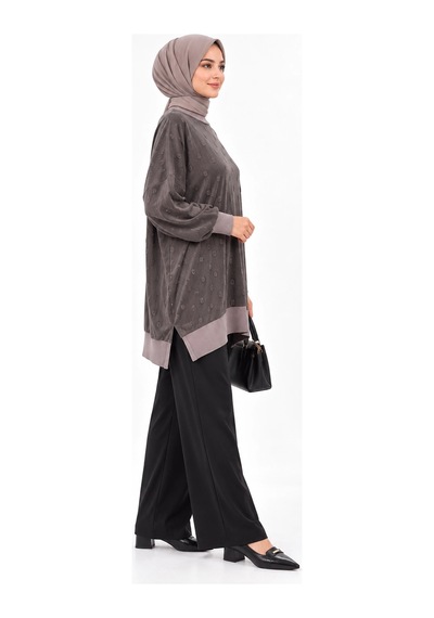 Nuss 3043 İpek Kupra Vegan Tunik Vizon