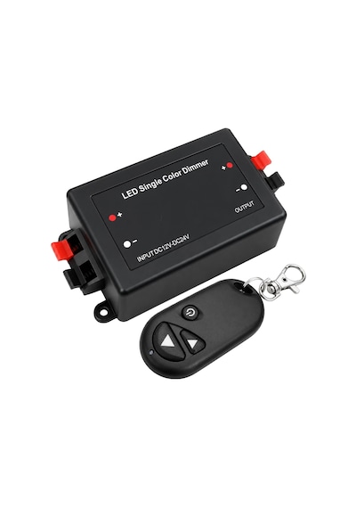 Powermaster Pm-37844 Tek Renk Şerit Led Dimmer Kablosuz Rf Uzaktan Kumandalı Kontrol Cihazı Siyah