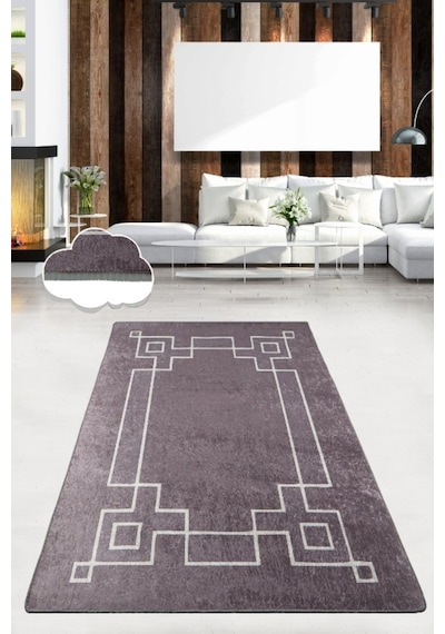 Square Fume 150X240 Cm Modern Yıkanabilir Kaymaz Taban Halı