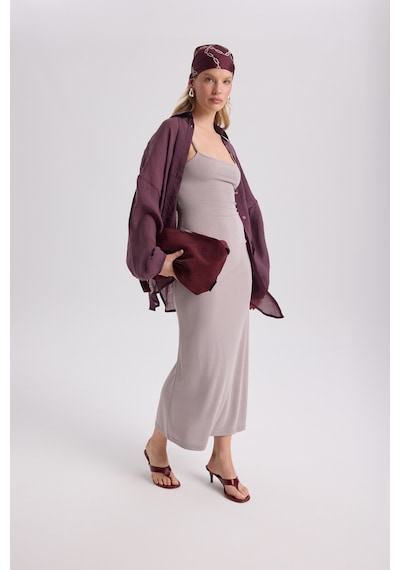 Mai Collection Mai Studios Co. Ferry Lila Basic Elbise Lila