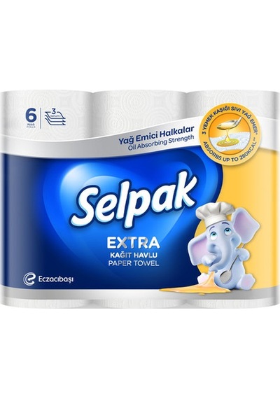 Selpak Extra Yağ Emici Halkalar Kağıt Havlu 6’lı