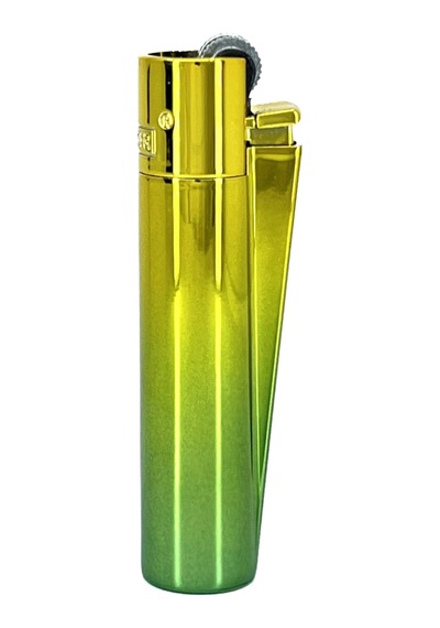 Clipper Metal Çakmak - Yeşil-sarı Degrade Özel Seri Çakmak Hediye Kutulu Yeşil