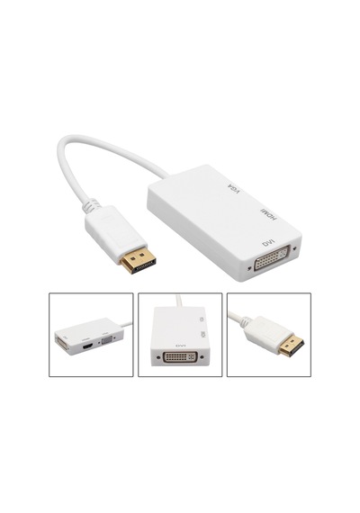 5056 Displayport To Hdmi Vga Dvi Çevirici Dönüştürücü Adaptor