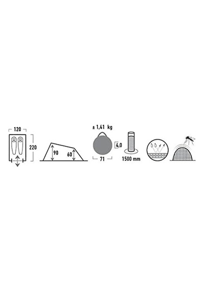 Campo 2, Pop Up Çadır, 2 Kişilik, Küvet Zeminli Festival Çadırı, Süper Hafif, Hızlı Açılan Kurma Çadırı, Genel