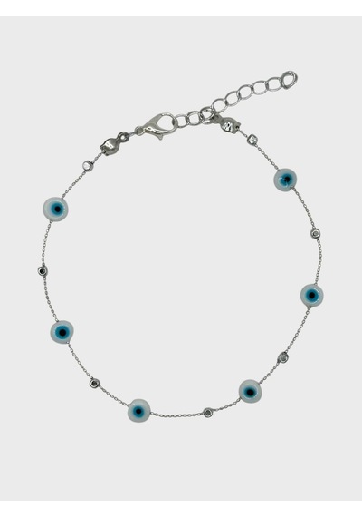 Arnes Jewelry Çelik Nazar Boncuklu Halhal Ar596nes Silver