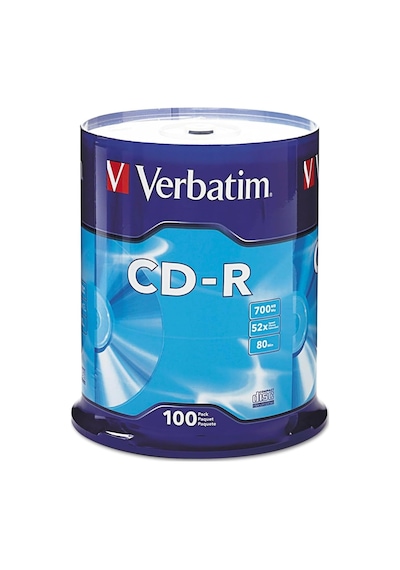 Verbatim Cd-r Discs, 700 Mb/80 Dk, 52 X, Spindle, Gümüş, 100/pake