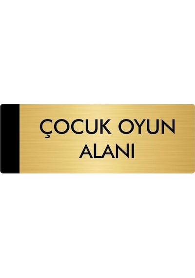 Metal Yönlendirme Levhası, Departman Kapı Isimliği Çocuk Oyun Alanı 7x20 Cm Altın Renk