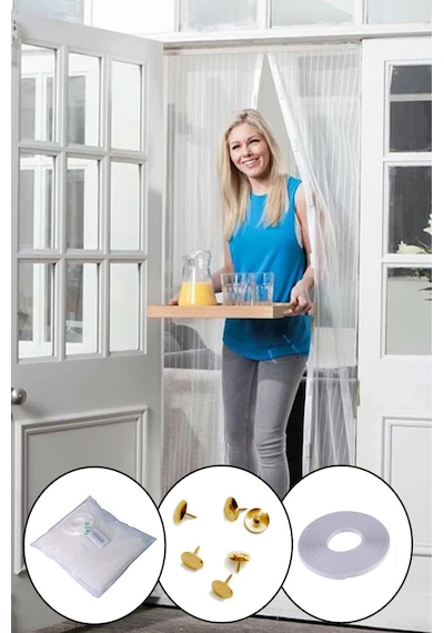 Mıknatıslı Manyetik Kapı Sinekliği Sineklik Tülü Perde 60cm X 21