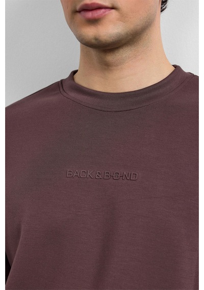 Backandbond Kahve Regular Fit Bisiklet Yaka Sweatshirt