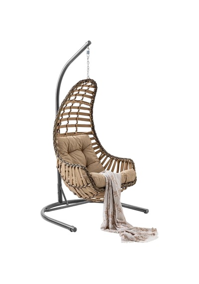 Datça Tekli Rattan Bahçe Balkon Salıncağı Açık Kahve Diğer