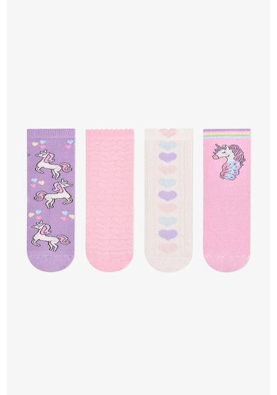 Penti Kız Çocuk Pembe Unicorn Pamuklu 4 Çift Soket Çorap
