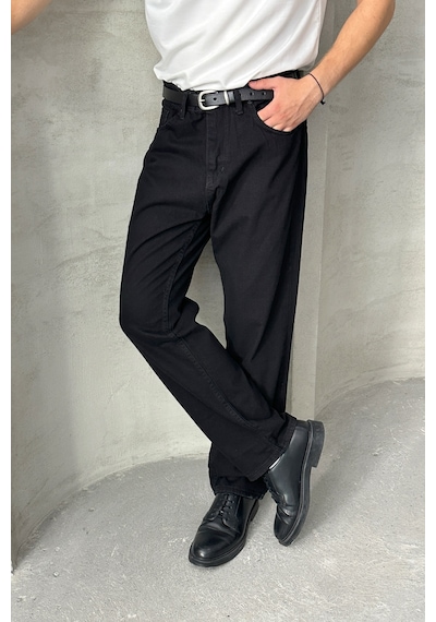 Erkek Baggy Jean Pantolon Siyah