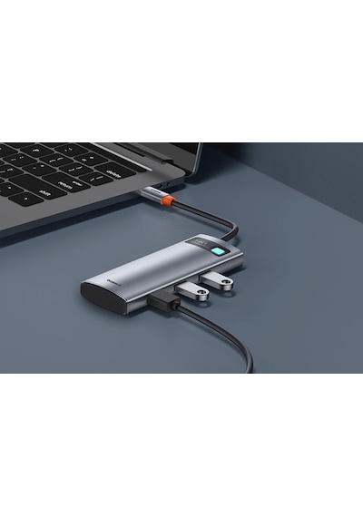 Baseus 100w 7in1 Çevirici Çoğaltıcı Adaptör, 3x Usb, 1x Type C, 1x 60hz Hdmı, 1x Tf-sd Girişli Hub