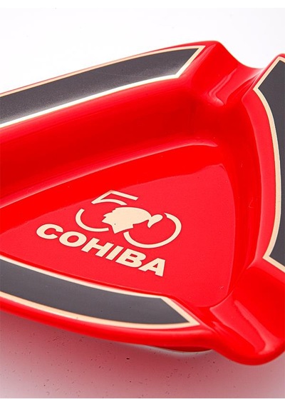 Cohiba 50. Yıl Kırmızı-siyah Üçlü Porselen Puro Küllüğü