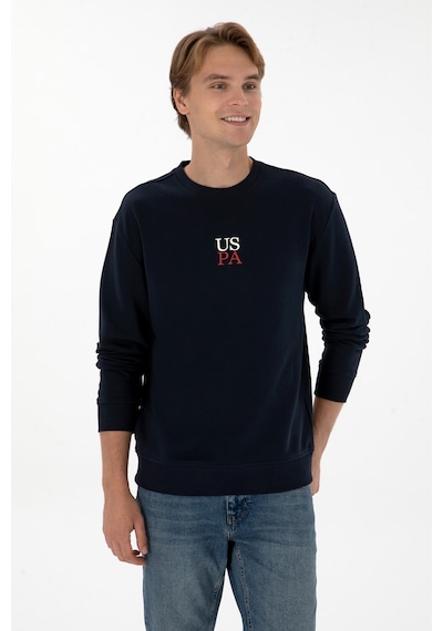 U.S. Polo Assn. Erkek Bisiklet Yaka Comfort Fit Lacivert Basic Sweatshirt 50313760-VR033