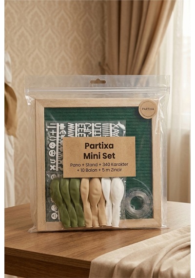 Kuran'a Geçtim Kutlaması Süsleme Mini Set Koyu Yeşil Keçe Yazı Panosu Standlı Balon Zincirli Kuran Töreni Süsleri 1 - 5
