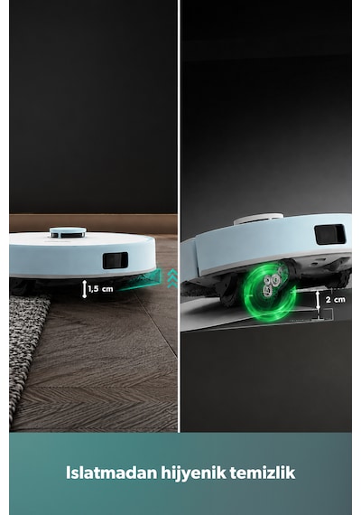 Homend Alex 30 20.000 Pa Otomatik Boşaltım Sistemli Moplu Robot Süpürge Mavi - Beyaz