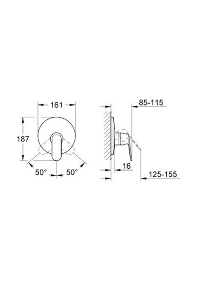 Grohe Eurocosmo Ankastre Duş Bataryası - 19383000 Krom