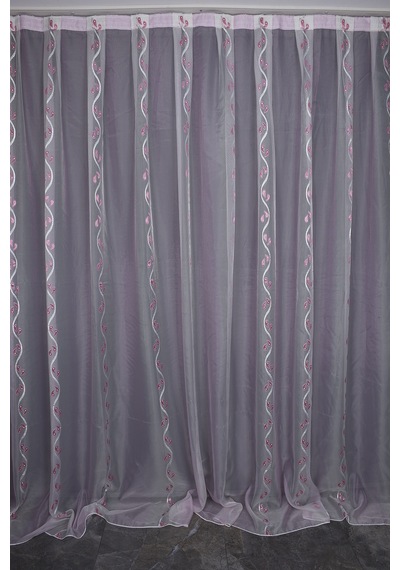 Organze 2550 Krem Renk 5 3 Hazır Dikilmiş Pileli Fon Perde 300 260 Cm