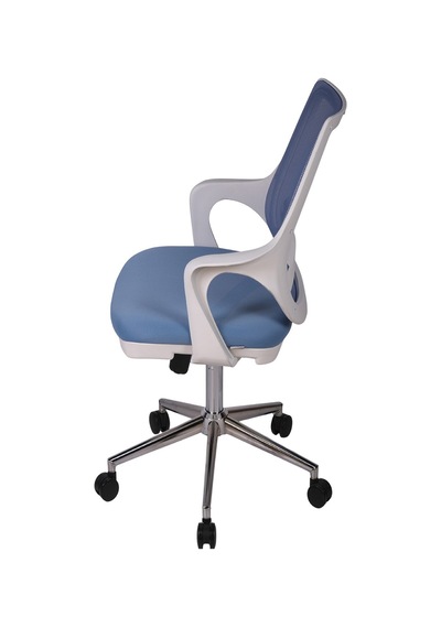 Ofisbazaar Buya Beyaz Fileli Çalışma Koltuğu Ergonomik Şef Ve Toplantı Koltuğu Açık Mavi Mavi