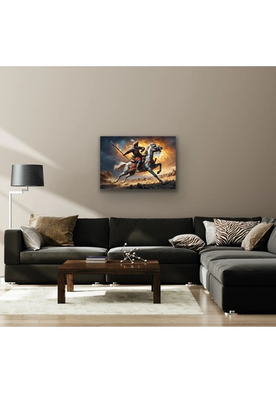 Atlı Osmanlı Askeri Kanvas Tablo 70x100cm Çok Renkli