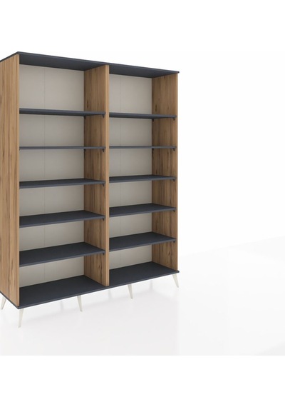 Hyperion Gardrop 10 Raflı 176x44x221 Çam-antrasit Beyaz Hyperion Gardrop 10 Raflı 176x44x221 Çam-antrasit Beyaz