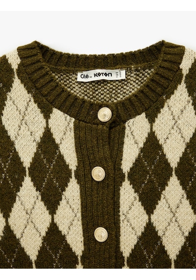 Koton Düğmeli Uzun Kollu Bisiklet Yaka Baklava Desenli Triko Hırka Yeşil Desenli 6wal90046ıt Yeşil Desenli Koton Düğmeli Uzun Kollu Bisiklet Yaka Baklava Desenli Triko Hırka Yeşil Desenli 6wal90046ıt Yeşil Desenli