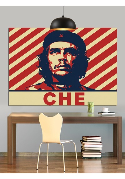 Che Guevara Portre Simge Dekoratif Kanvas - Mdf Ahşap Tablo