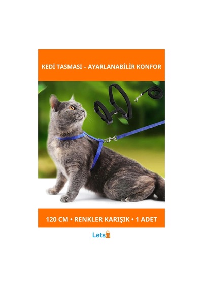 Ayarlanabilir Renkli Kedi Tasması 120cm