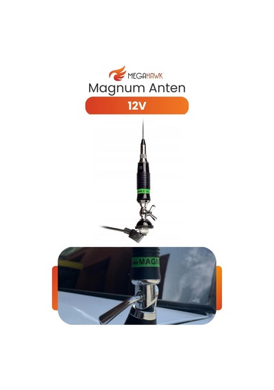 Magnum Anten Manyetik Tabanlı Uzun Çubuk Anten 12v Uyumlu Güçlü Çekim