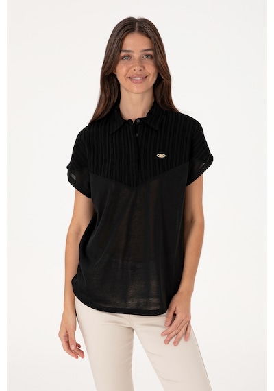 U.S. Polo Assn. Kadın Siyah Polo Yaka Tişört 50300663-VR046