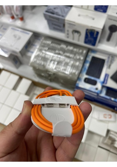 iPhone Uyumlu Özel Turuncu Type-c Şarj Kablosu 15 / 16 / 17 - Düz - Pro - Pro Max