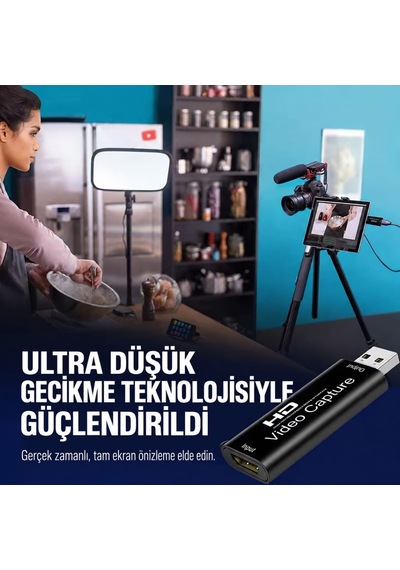 Full Hd 1080p Hdmı Usb Video Capture Kartı Youtube Twitch Tiktok Canlı Yayın Ve Video Kayıt Cihazı