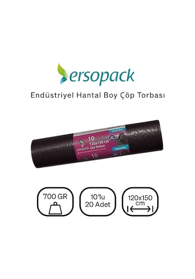 Ersopack Endüstriyel 120X150Cm Çöp Torbası 1 Koli