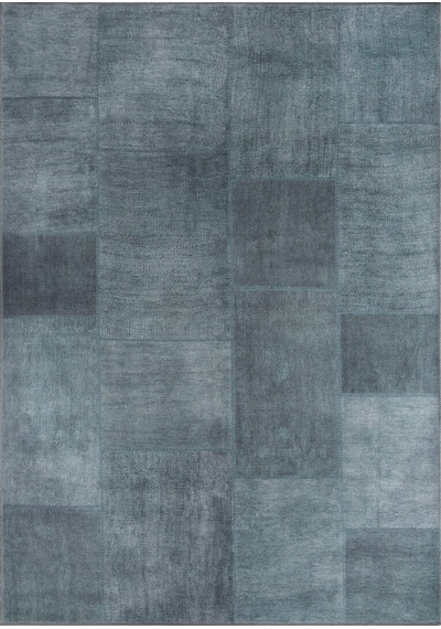 Jazz Patchwork Desenli Dokuma Taban Dekoratif Yeşil Halı (Al 102)