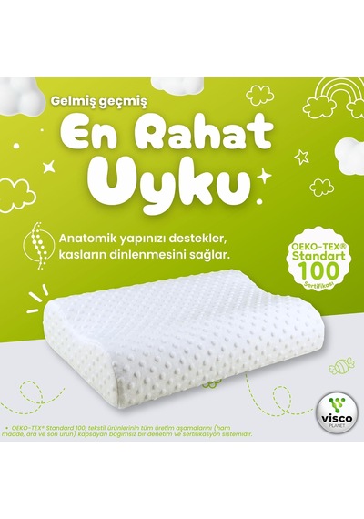 Ortopedik Çocuk Yastığı Boyun Destekli Terletmeyen Ergonomik Uyku Yastığı Genel