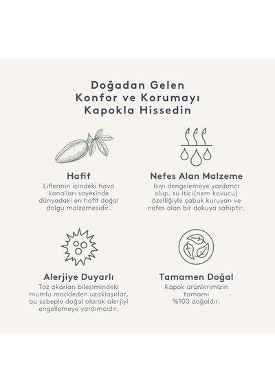 Kapok Yorgan 215x225cm Beyaz
