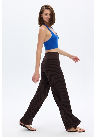 SubTone Boyundan Geçmeli Ribli Crop Top Cobalt Mavi