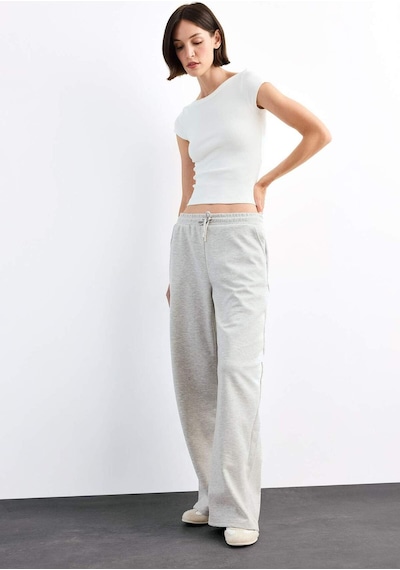 Defacto Relax Fit Beli Lastikli Düz Paça Modal Pantolon G1086ax25smgr257 Gri