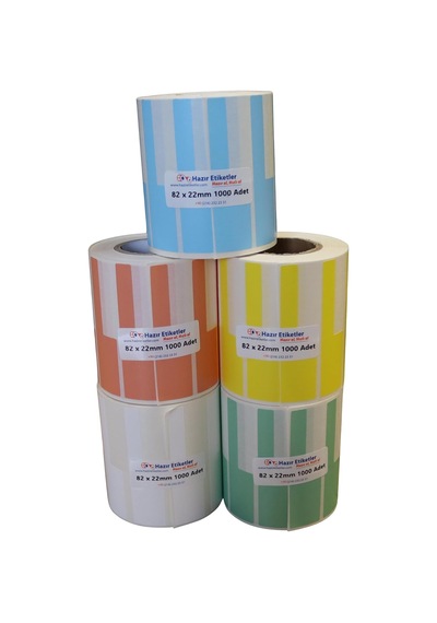 Kablo Bağlama Ve Tanımlama Etiketi Mat Pp Opak 82x22mm 1000 Adet Turuncu Çok Renkli