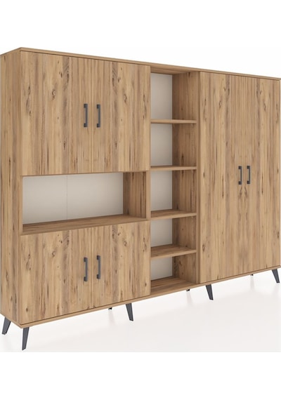 Arges Dolap 13 Raflı 6 Kapaklı 220x30x163 Çam-çam Çam-çam
