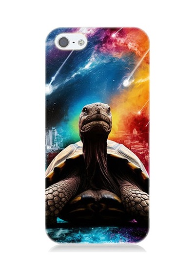 Apple Uyumlu iPhone 5 Renkli Kaplumbağa Desenli Silikon Kılıf