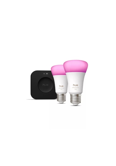 Philips Huewca 9w E27 Renkli Akıllı Ampul 2'li Pro Başlangıç Seti Bridge Pro V3 Dahildir Çok Renkli