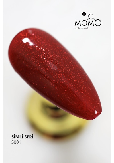 Momo Professional Kalıcı Oje S001 Simli Koyu Kırmızı 14 Ml