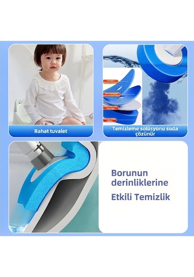 18 Adet 3 Paket Deterjanlı Tek Kullanımlık Tuvalet Temizleme Yedek Süngeri, Yedek Başlığı, Yedek K