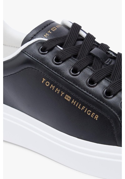 Tommy Hilfiger Th Chic Cupsole Kadın Siyah Platform Taban Sneaker-13412 Siyah